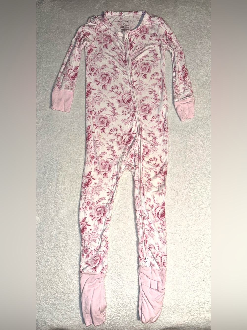 Posh Peanut Girls' Antoinette Convertible One-Piece in a white floral design, 2T - Picture 1 of 5